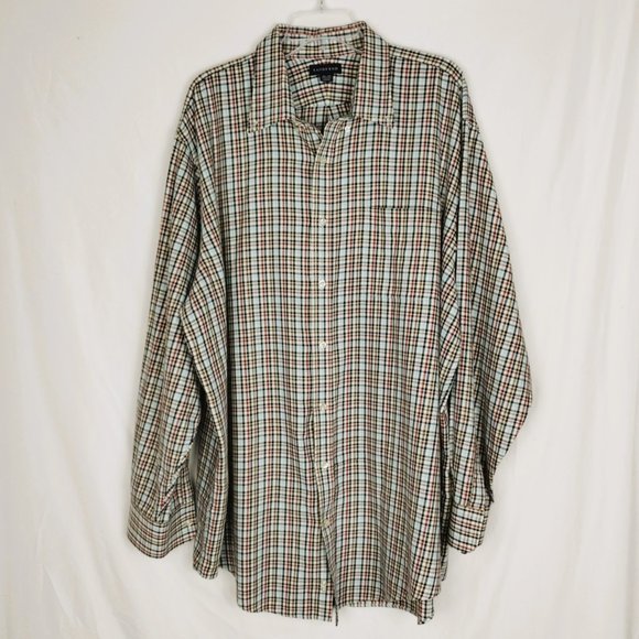 Lands' End Other - Lands' End Men's Long Sleeve Casual Button Down Plaid Big Tall 18 1/2 - 37